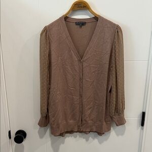 Adrienne Vittadini Mauve V-Neck Knit Top size XL